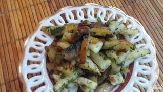 Рецепт Жареной картошки с сушеными грибами