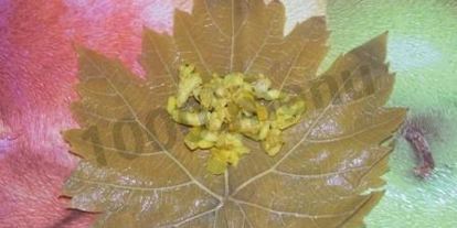 Шаг 5: долмы с мятой и круглым рисом