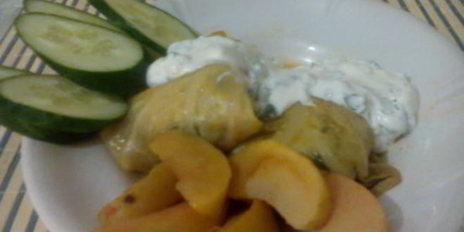 Рецепт голубцов с айвой и яблоком