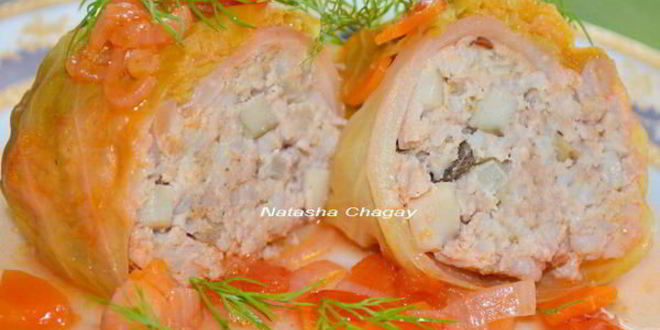 Рецепт голубцов с мясом, рисом и грибами