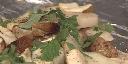 Шаг 4: белых грибов, запеченных с мятой