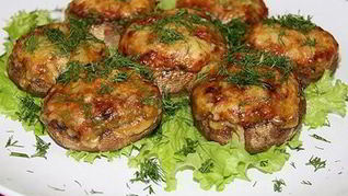 Рецепт Фаршированных шляпок шампиньончиков