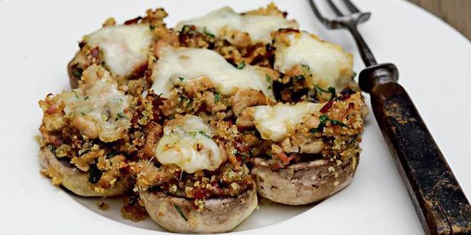 Рецепт фаршированных цесаркой шампиньоны