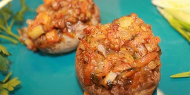 Рецепт грибов, фаршированных гречкой