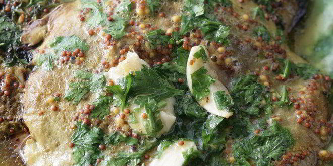 Рецепт Грибов с горчицей, маслом и петрушкой на гриле