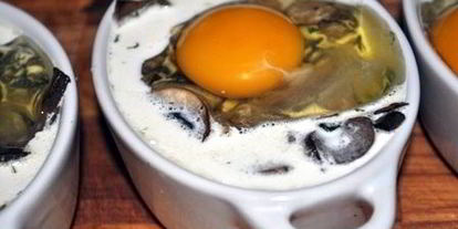 Шаг 2: грибов в сливках, запеченые с яйцом