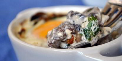 Шаг 3: грибов в сливках, запеченые с яйцом