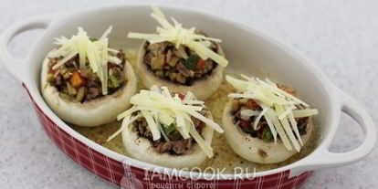 Шаг 8: шампиньонов фаршированных мясом