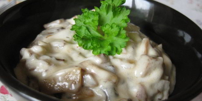 Рецепт шампиньонов со сметаной