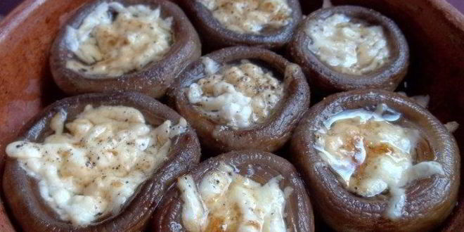 Рецепт Шампиньонов, запеченных с сыром в духовке