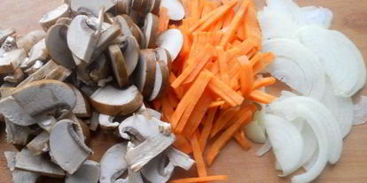 Шаг 1: шампиньонов жареных с цветной капустой