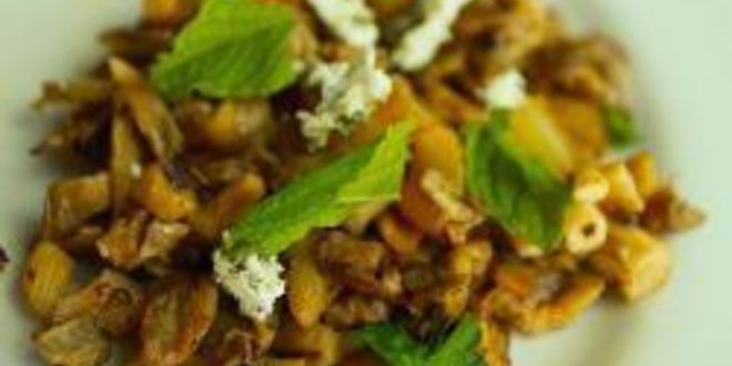 Рецепт Жаренных лисичек с шевром и мятой