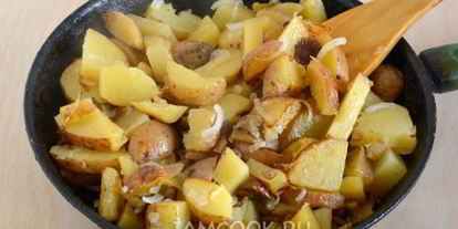 Шаг 7: жареных опят с картошкой