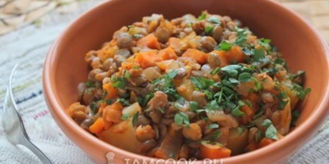 Рецепт гуляша из картофеля и чечевицы