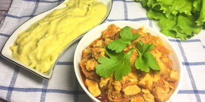 Шаг 10: гуляша из курицы с пюре из цветной капусты