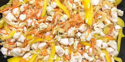 Шаг 5: гуляша из курицы с пюре из цветной капусты