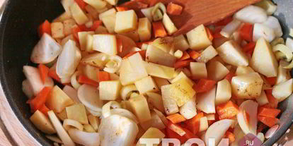 Шаг 2: гуляша из печени говяжьей