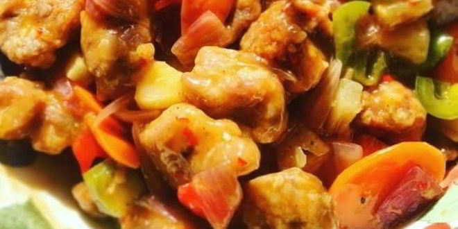 Рецепт Свиного гуляша в кисло-сладком соусе