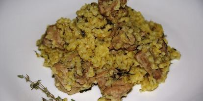 Шаг 11: томленого в сельдерее гуляш с булгуром