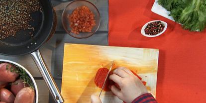 Шаг 4: картофельного пюре со сладким перцем и помидорами