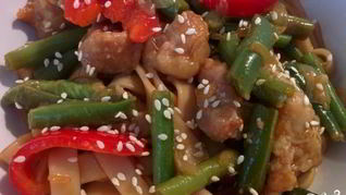 Рецепт Лапши по-корейски со свининой