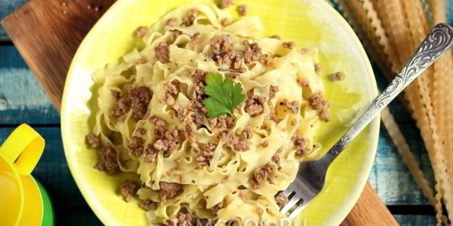 Рецепт лапши с фаршем