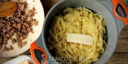 Шаг 7: лапши с фаршем
