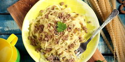 Шаг 10: лапши с фаршем