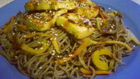 Рецепт Лапши соба с овощами и сыром тофу под соусом терияки