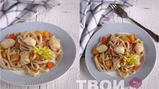 Рецепт Лапши удон с курицей и овощами