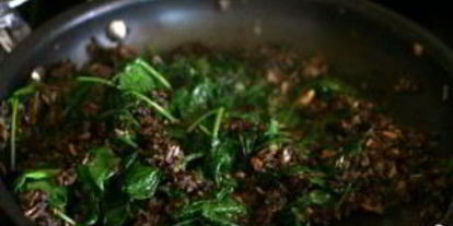 Шаг 2: лазаний с грибами и шпинатом