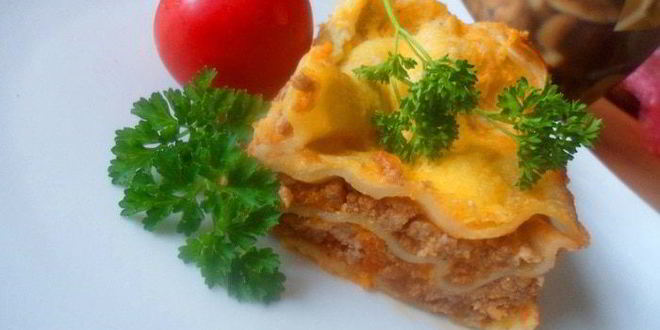 Рецепт лазаний с мясным фаршем и овощами