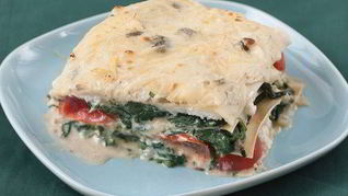 Рецепт Лазаний с рикоттой, шпинатом и черри