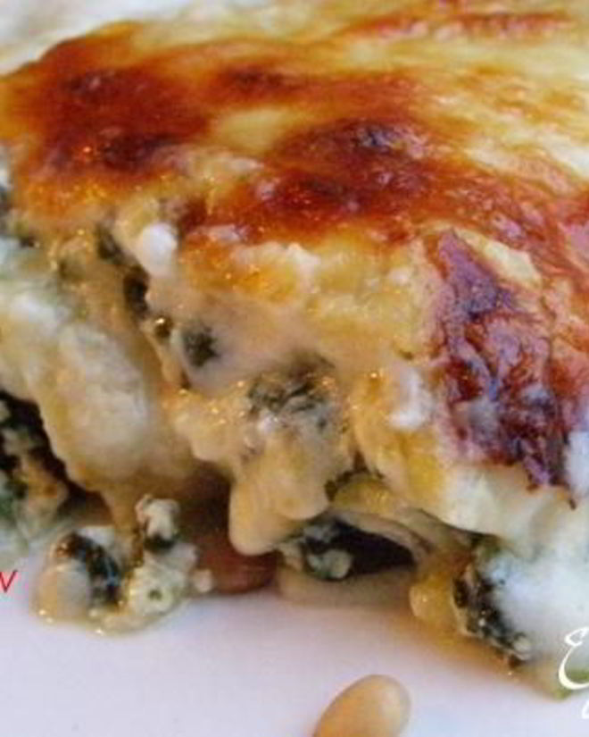 Рецепт лазаний со шпинатом, рикоттой и кедровыми орешками