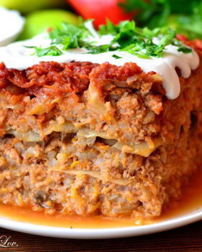 Рецепт ленивого голубца-лазаний