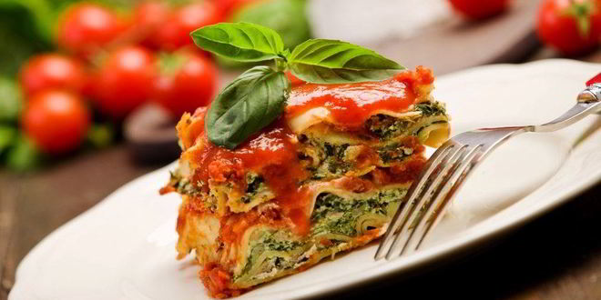 Рецепт вегетарианской лазанья со шпинатом