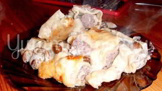 Рецепт Каннеллонь с мясом и грибами