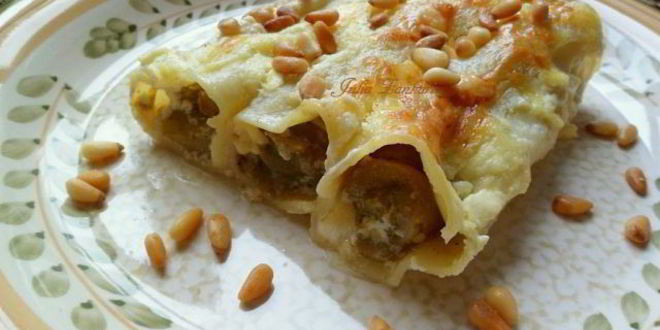 Рецепт Каннелоней с баклажанами и кедровыми орешками