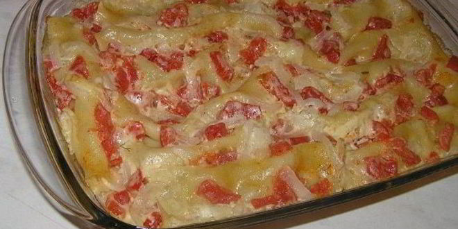 Рецепт каннелоней с курицей и миндалем