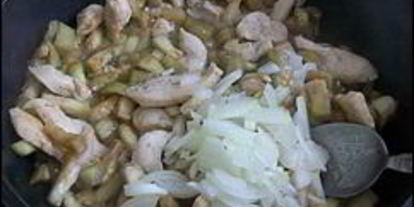 Шаг 6: макарон с курицей и баклажанами