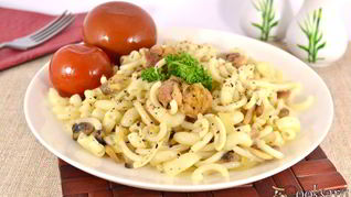 Рецепт Макарон с курицей и шампиньонами