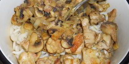 Шаг 3: макарон с курицей и шампиньонами