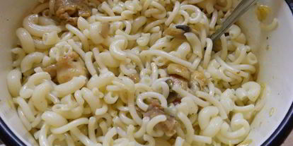 Шаг 4: макарон с курицей и шампиньонами