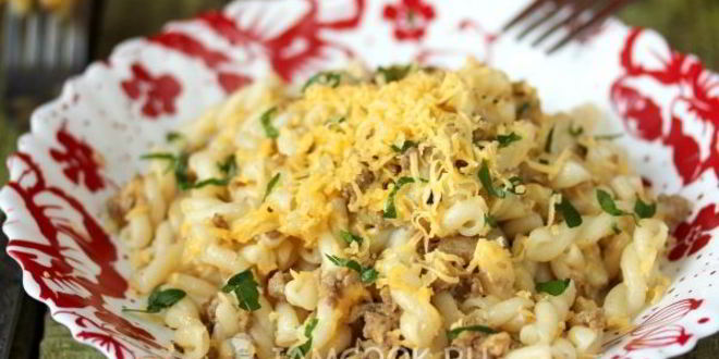 Рецепт макарон с мясным фаршем и сыром
