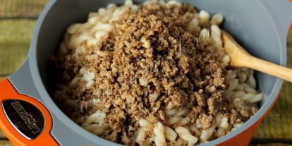 Шаг 4: макарон с мясным фаршем и сыром