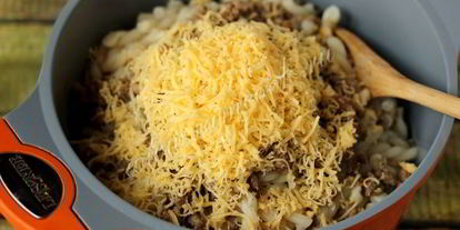 Шаг 5: макарон с мясным фаршем и сыром