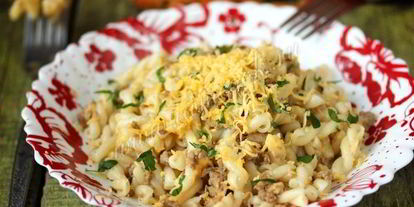 Шаг 7: макарон с мясным фаршем и сыром