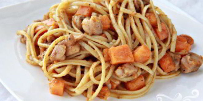 Рецепт пасты с курицей и сладким картофелем