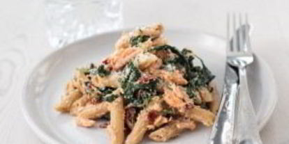 Шаг 4: пасты с лососем и шпинатом