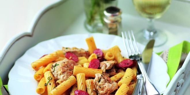 Рецепт пасты с цесаркой, колбасками и шалфеем